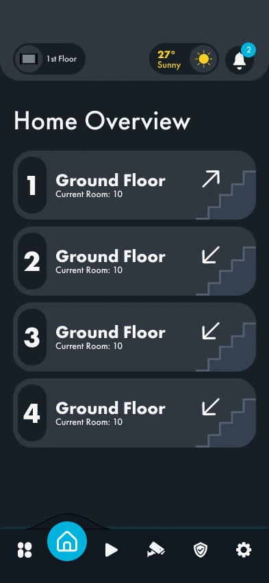 SkyThings app — Home Overview