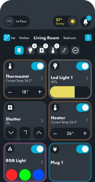 The Inspinia app living room screen